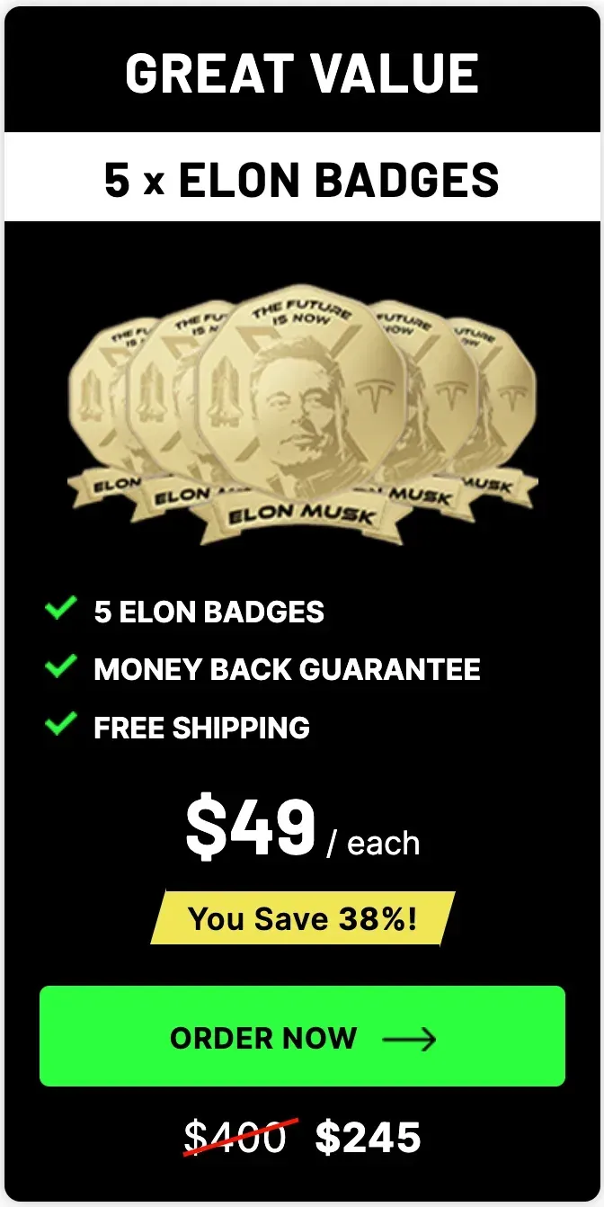 ELON MUSK 5 BADGES